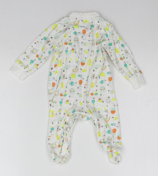 Minoti Baby White Geometric Babygrow One-Piece Size 0-3 Months