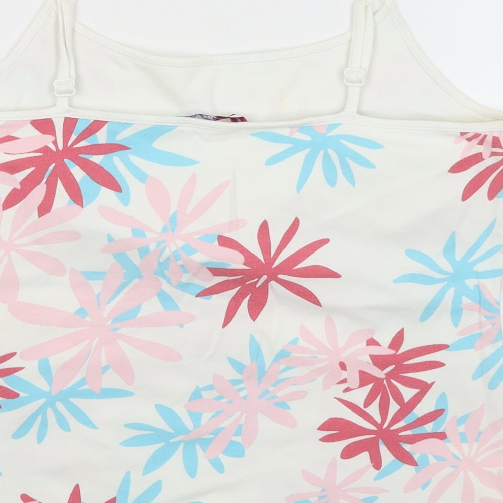 Papaya Womens White Floral Basic Tank Size 14
