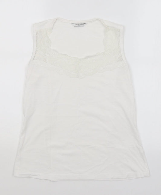 Womens UK Size 12 Editions White Basic Tank