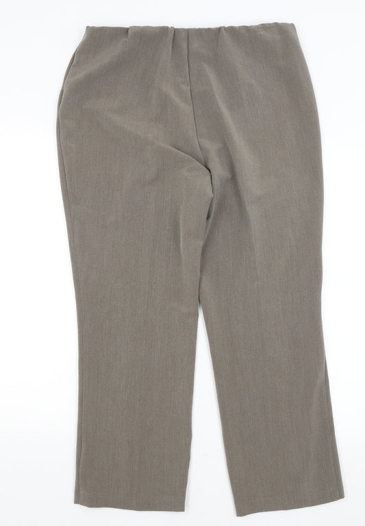 Womens UK Size 14 Sarah Hamilton Regular Fit Brown Trousers