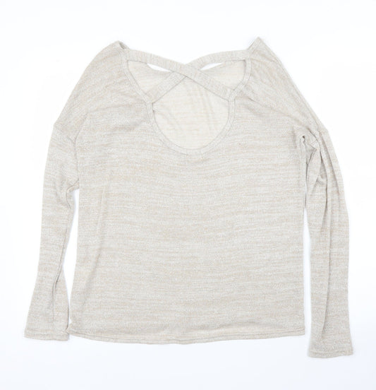 Womens UK Size 8 River Island Beige Basic Blouse