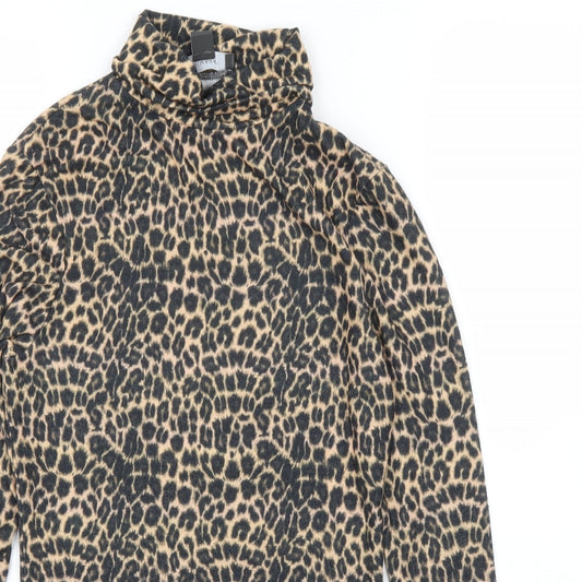 Primark Womens Beige Animal Print Basic T-Shirt Size XS - Leopard print