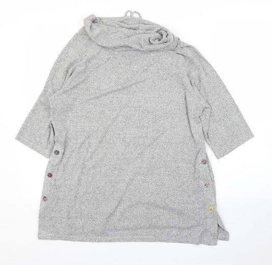 Womens UK Size M COIN 1804 Grey Tunic Blouse