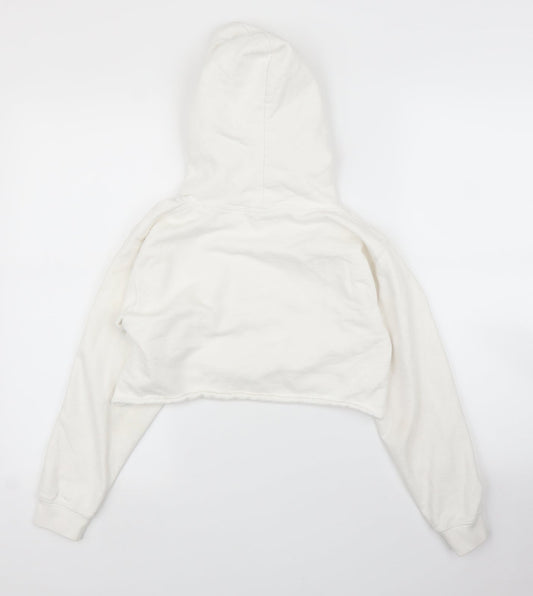 Just Hoods Girls White Pullover Hoodie Size M