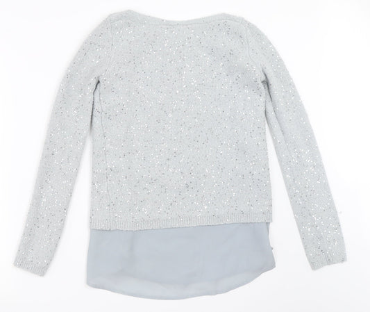 Womens UK Size XS Oasis Grey Pullover Jumper