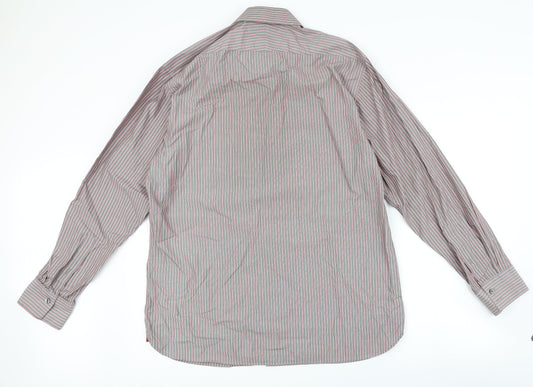 Mens UK Size 42 Marks and Spencer Grey Button-Up Long Sleeve Casual Shirt