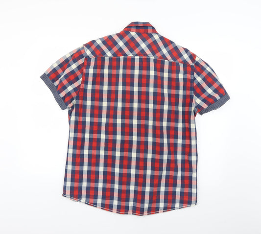 denim seventy Mens Multicoloured Check Button-Up Size L