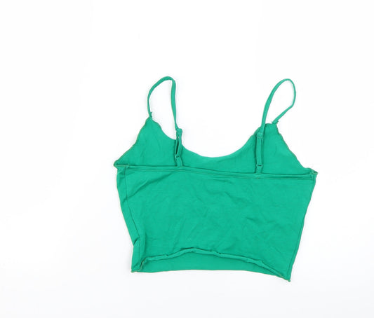 SheIn Womens Green Geometric Basic T-Shirt Size S