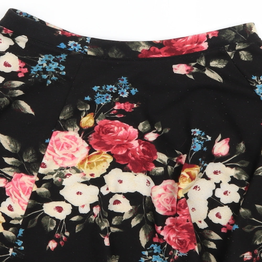 FOREVER 21 Womens Multicoloured Floral Flare Skirt Size S