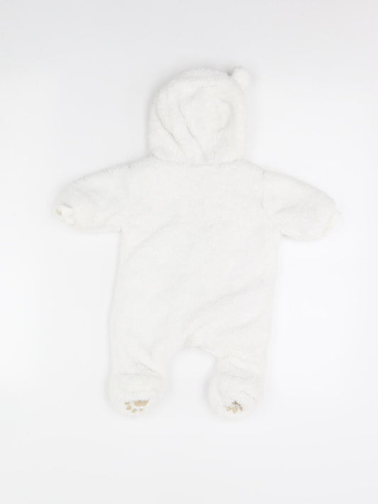 F&F Baby White Babygrow One-Piece Size 0-3 Months