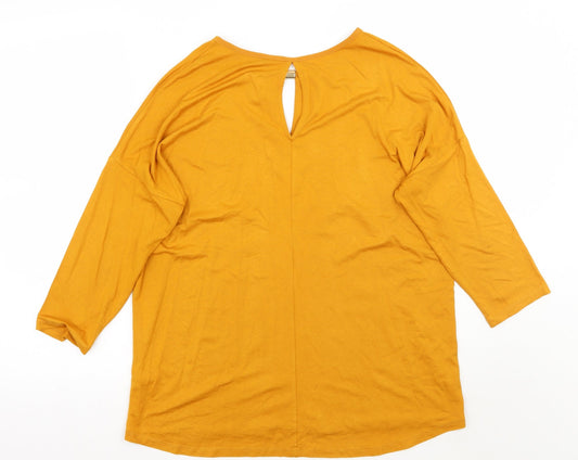 F&F Womens Yellow Basic Blouse Size 14