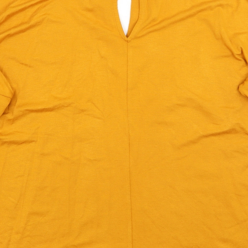 F&F Womens Yellow Basic Blouse Size 14