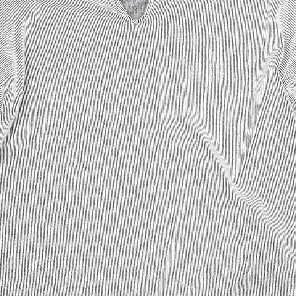 F&F Womens White Striped Rayon A-Line Size 16