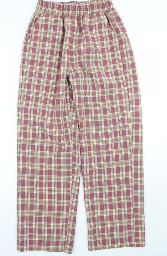 Womens UK Size S SheIn Regular Fit Red Trousers