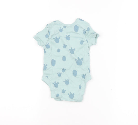George Baby Blue Animal Print Babygrow One-Piece Size 3-6 Months - Dinosaur Print