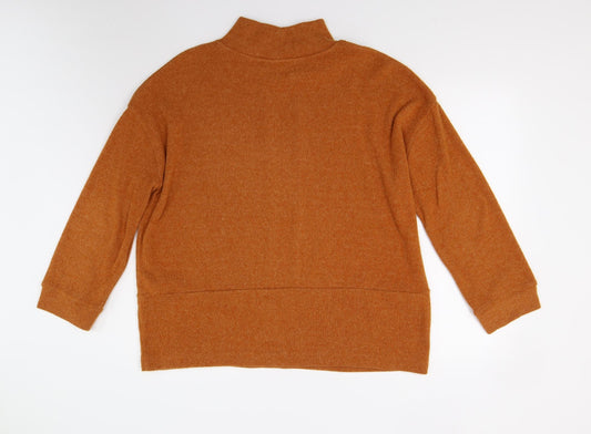 TU Womens Orange Knit Pullover Jumper Size 14