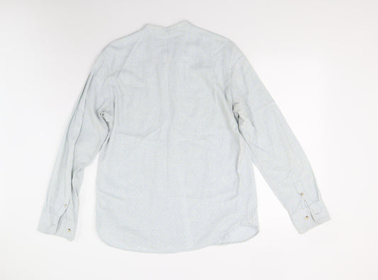 River Island Mens Blue Polka Dot Button-Up Size M