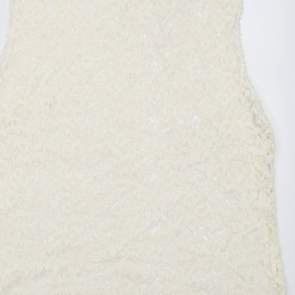 Papaya Womens White Floral Basic Blouse Size 16