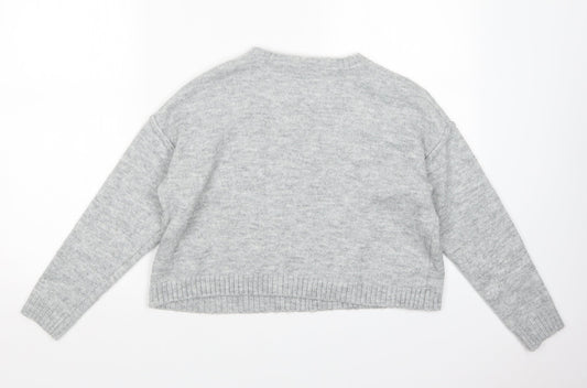 MISS EVIE Girls Grey Pullover Jumper Size 11-12 Years