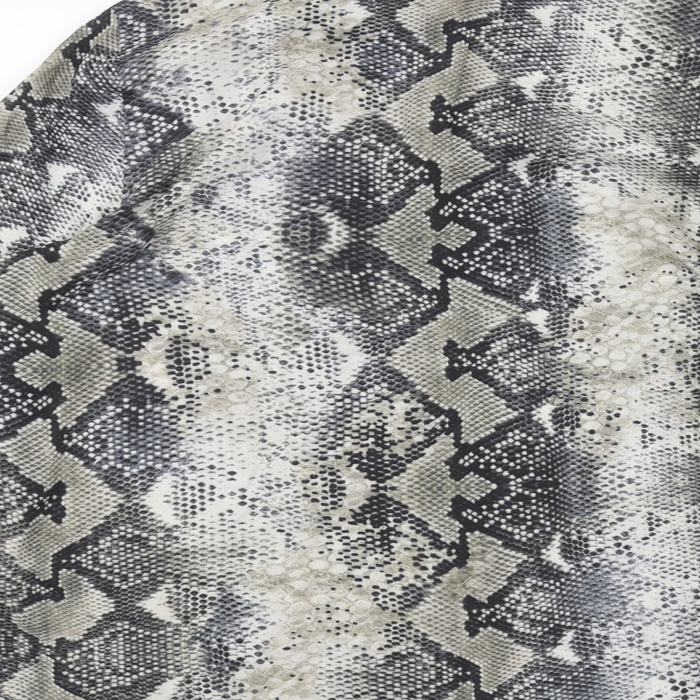 Primark Womens White Animal Print Basic Button-Up Size 14