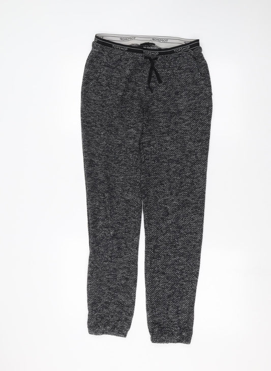 Womens UK Size 8 Topshop Regular Fit Black Trousers