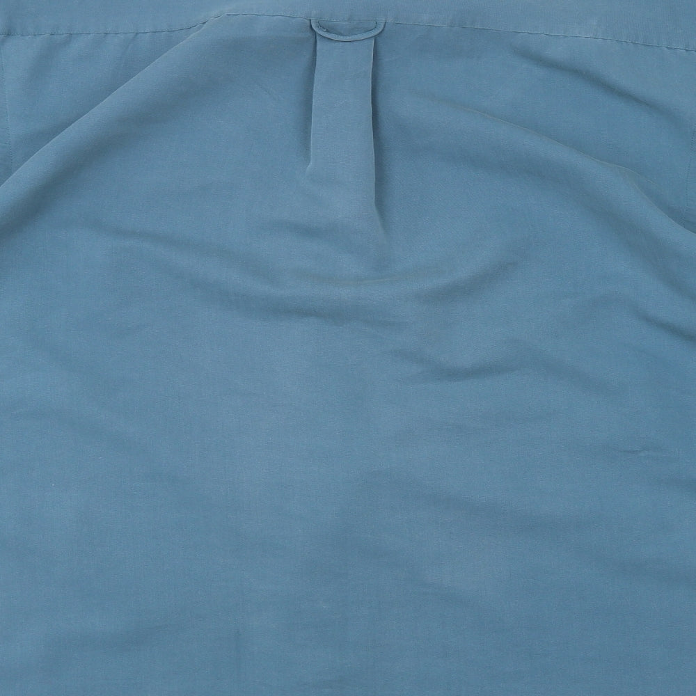 Mens UK Collar Size L BHS Smart Blue Dress Shirt