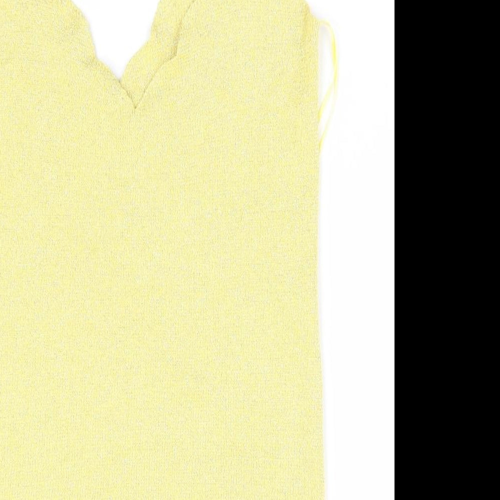George Womens Yellow Vest Jumper Size 8 - Sparkle Effect