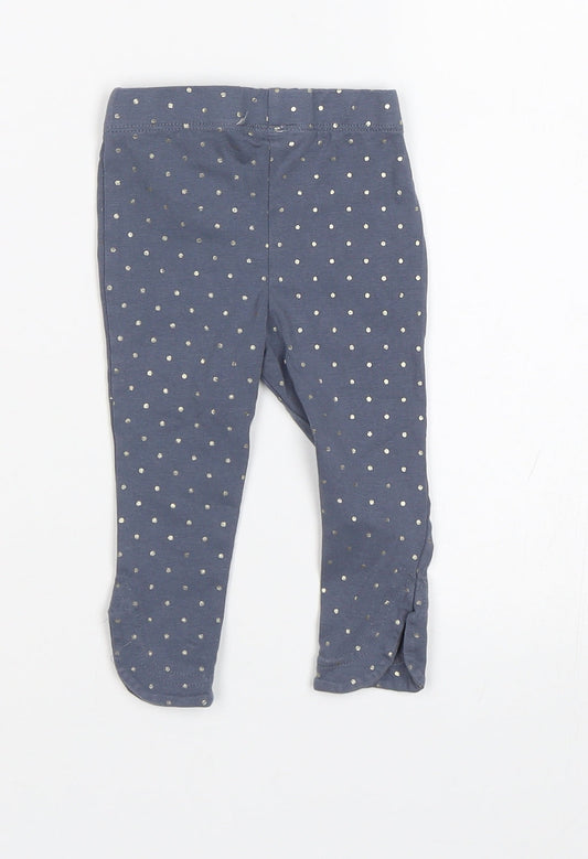 Preworn Baby Blue Polka Dot Jogger Leggings Size 3-6 Months