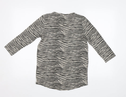 George Womens Grey Animal Print Pullover Jumper Size 10