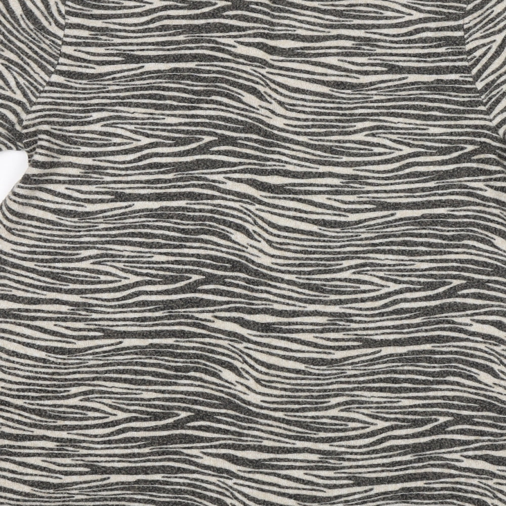 George Womens Grey Animal Print Pullover Jumper Size 10
