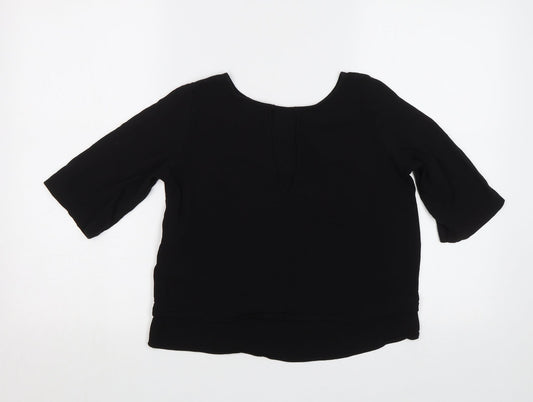 Womens UK Size 10 River Island Black Basic Blouse