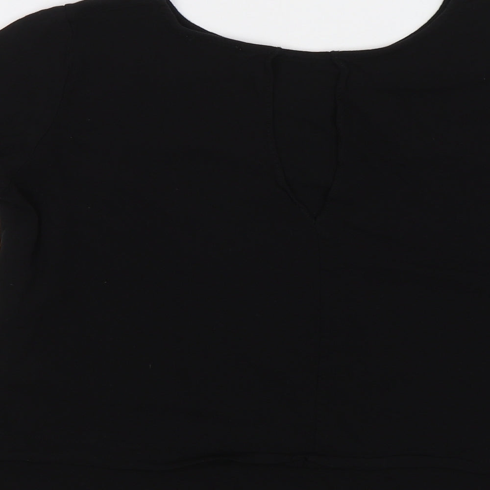 Womens UK Size 10 River Island Black Basic Blouse