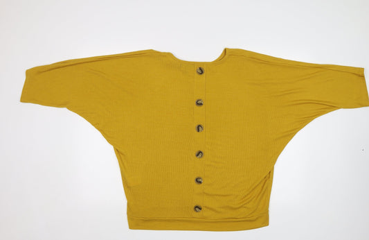 Womens UK Size M QED London Yellow Basic Blouse