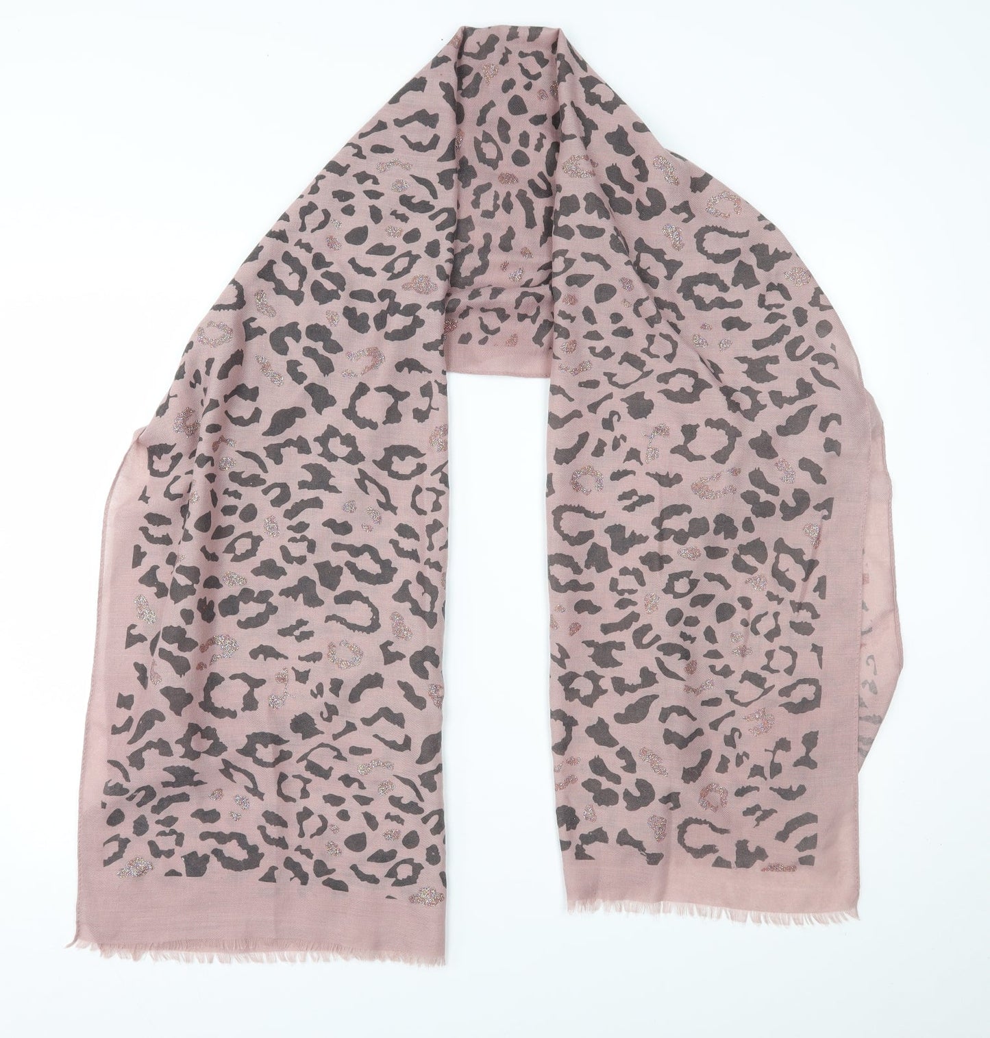 Preworn Womens Pink Animal Print Scarf