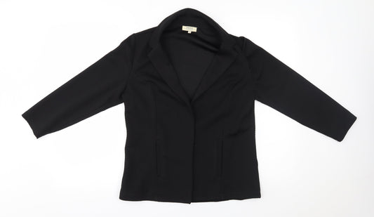 Womens UK Size 14 Papaya Regular Black Blazer
