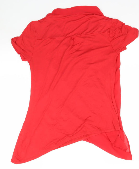 George Womens Red Wrap T-Shirt Size 12
