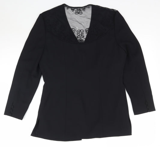 Petite Collection Womens Black Jacket Blazer Size 10