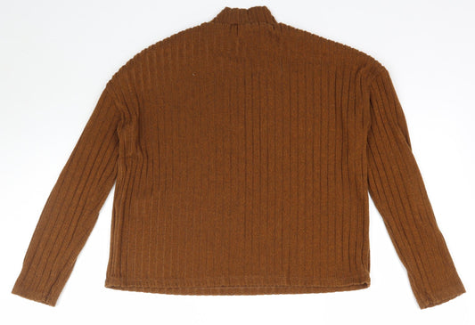 Primark Womens Brown Knit Pullover Jumper Size XS - Ribbed