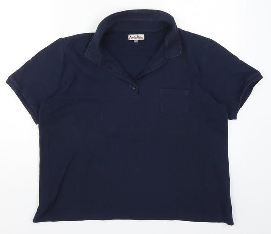 Womens UK Size 16 Arista Blue Basic Polo