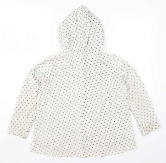 Nutmeg Girls Grey Geometric Pullover Hoodie Size 8-9 Years - Love Hearts