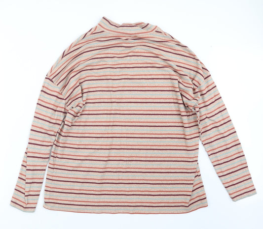 TU Womens Beige Striped Knit Pullover Jumper Size 18
