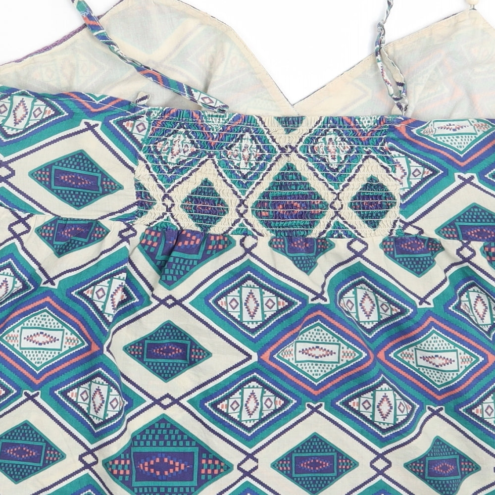 F&F Womens Green Argyle/Diamond Basic Tank Size 16