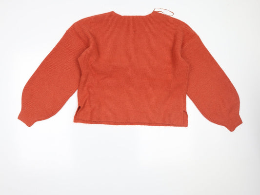 Threadbare Womens Orange Pullover Jumper Size 8