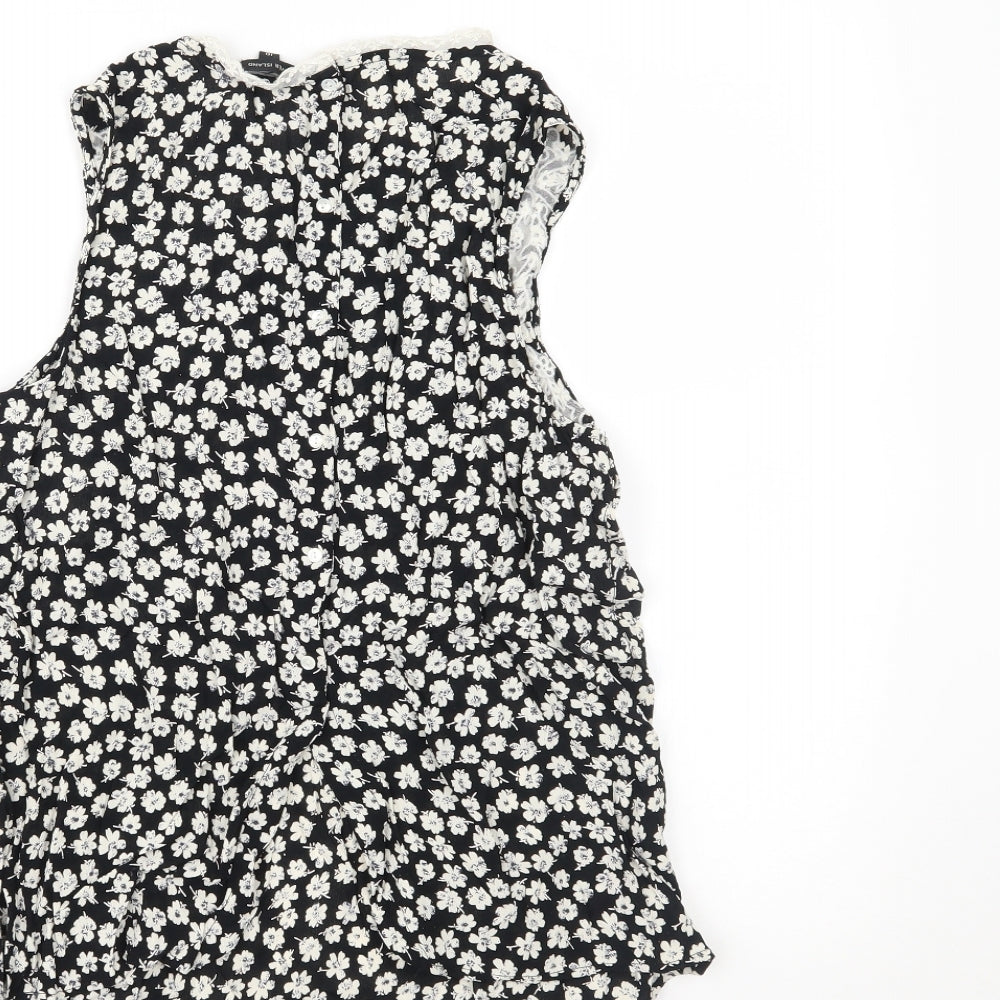 Womens UK Size 10 River Island Black Basic Tank