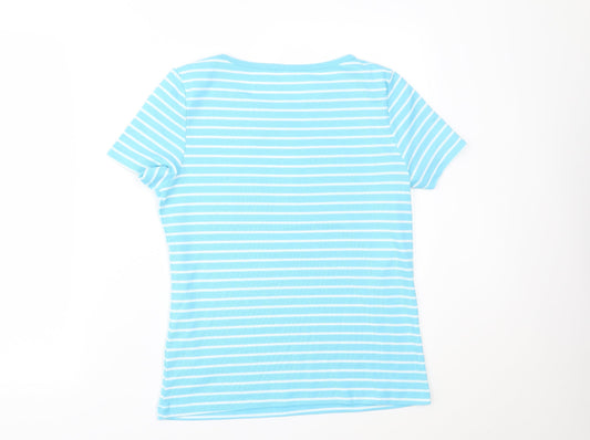 Womens UK Size S BM Blue Basic T-Shirt