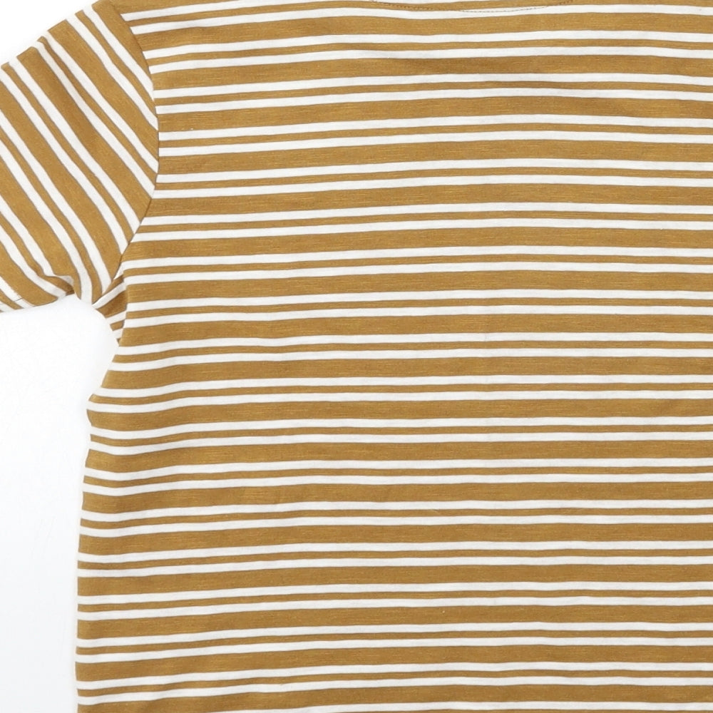 George Boys Brown Striped Basic T-Shirt Size 6-7 Years