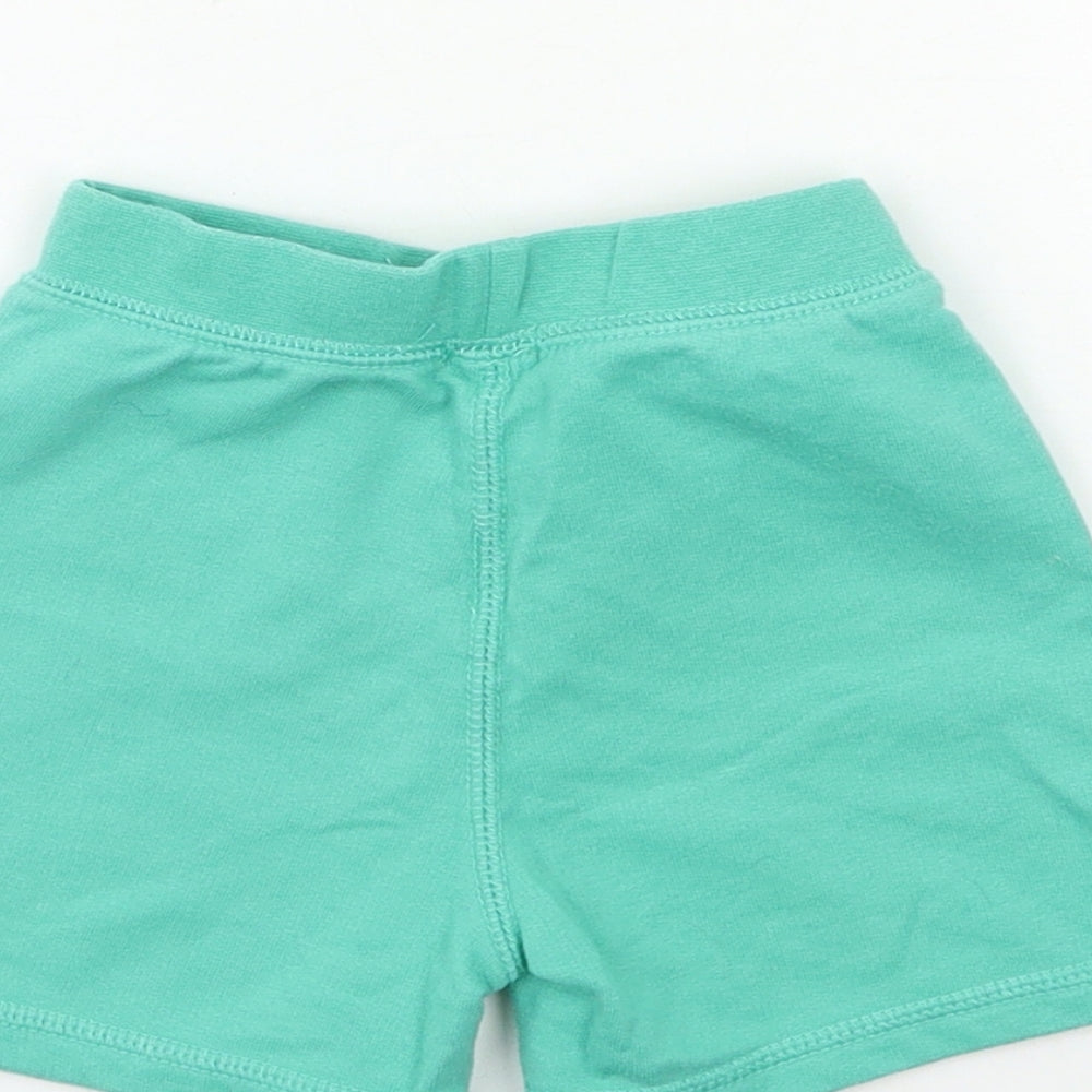 Brand and care label for Bambini Baby Green Cropped Trousers, size 9-12, Months