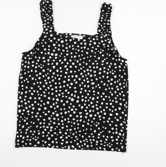 Womens UK Size 8 Papaya Black Camisole Tank