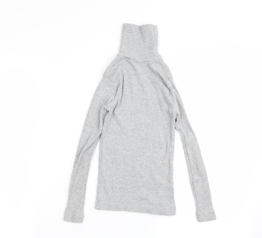 Preworn Girls Grey Basic T-Shirt Size 7-8 Years