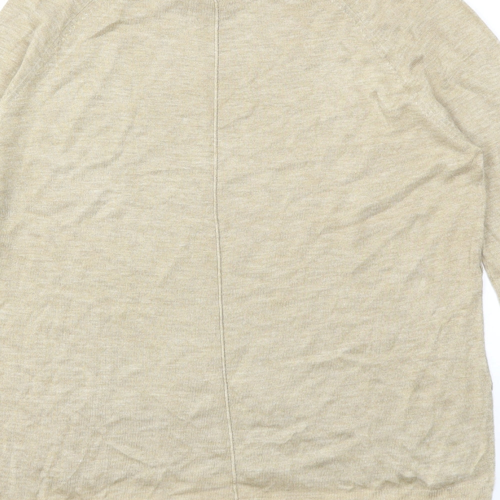 Womens UK Size S Zara Gold Basic T-Shirt